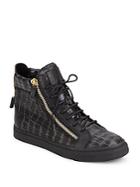 Giuseppe Zanotti Embossed Leather Two Zip High-top Sneakers