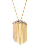 Alexis Bittar Two-tone & Crystal Tassel Pendant Necklace