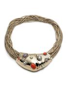 Alexis Bittar Elements 10k Goldplated Stone Bib Necklace