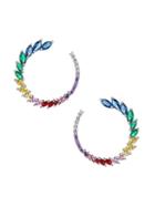 Eye Candy La Luxe Multicolored Crystal Hoop Earrings