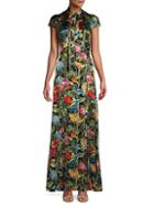 Alice + Olivia Botanical-print Maxi Dress