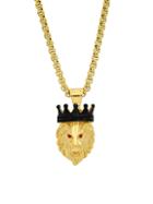 Anthony Jacobs 18k Goldplated Lion Crown Pendant Necklace