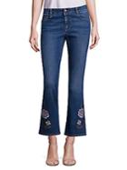 Stella Mccartney Skinny Kick Flare Jeans Withfloral Embroidery