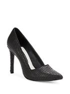 Alice + Olivia Dina Reptile-embossed Leather Point Toe Pumps