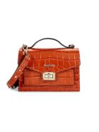 Valentino By Mario Valentino Titi Croco-embossed Leather Crossbody