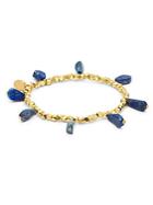 Mhart Lapiz Lazuli & 18k Gold Stretch Bracelet