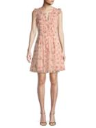 Cece Flutter-sleeve Floral Mini Dress