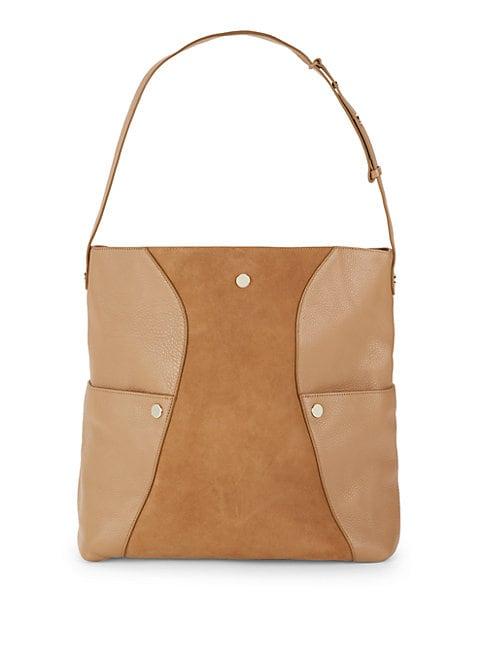 Halston Leather Hobo Shoulder Bag