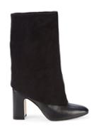 Stuart Weitzman Lucinda Suede & Leather Block-heel Boots