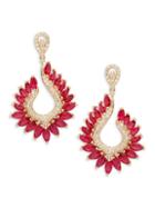 Effy 14k Yellow Gold Ruby & Diamond Drop Earrings