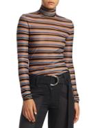 Proenza Schouler Pswl Striped Sheer Turtleneck Sweater