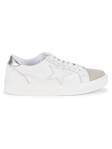 Steven New York Pact Tonal Star Leather & Suede Sneakers