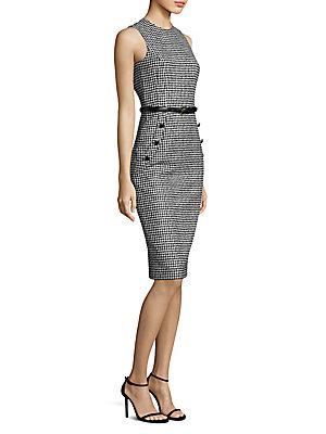 Michael Kors Collection Houndstooth Wool Sheath Dress