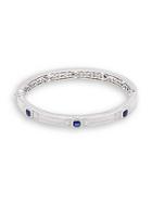 Judith Ripka Romance Blue Corundum & White Sapphire Bangle Bracelet