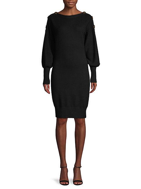Laundry By Shelli Segal Buttoned Sweater Dress