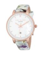 Ted Baker London Round Stainless Steel Leather-strap Watch