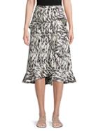 Derek Lam Abstract-print Cotton Wrap Skirt