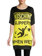 Moschino Couture Graphic Silk T-shirt Dress