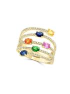 Effy Watercolor Gemstone & Diamond 14k Yellow Gold Ring