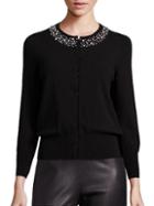 Saks Fifth Avenue Collection Pearl Trim Cardigan