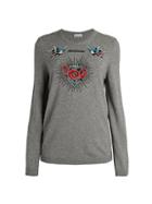 Redvalentino Floral Embroidered Wool-cashmere Sweater