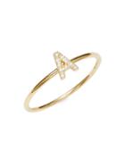 Nephora 14k Yellow Gold Diamond Single Initial Ring
