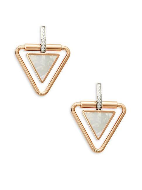 Roberto Coin Diamond And 18k Two-tone Gold Triangle Drop Earrings