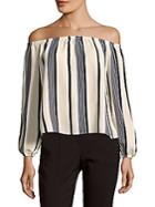 Lucca Couture Off-the-shoulder Striped Top