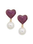 Gabi Rielle Mother-of-pearl & Cubic Zirconia Drop Earrings