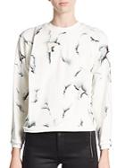 3.1 Phillip Lim Cracked-paint Pleated Pullover
