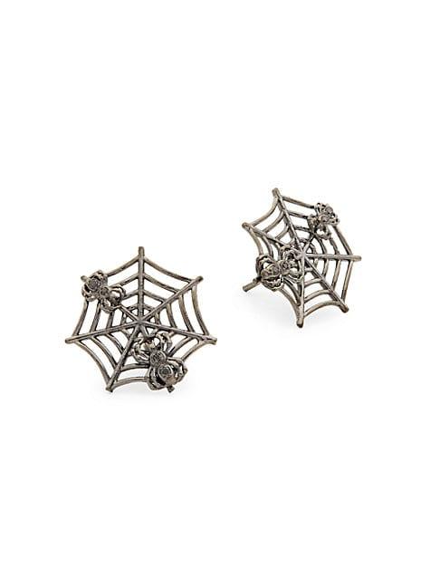 Sydney Evan Diamond Spider Web Stud Earrings