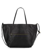 Saks Fifth Avenue Perforated Faux Leather Tote & Crossbody Set