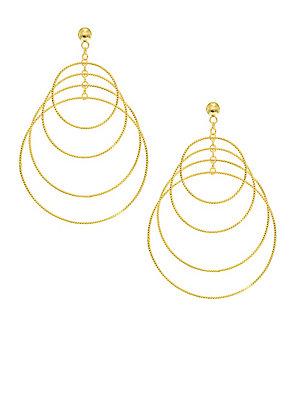 Saks Fifth Avenue 14k Yellow Gold Textured Multi Circle Earrings
