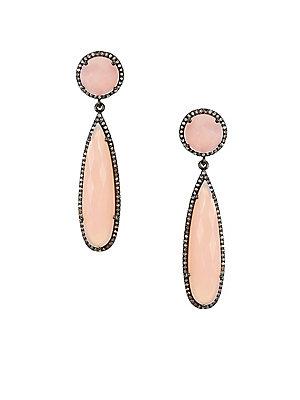 Adornia Gillian Gemstone & Diamond Drop Earrings