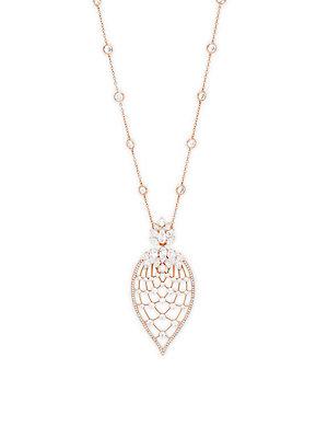 Adriana Orsini Long Crystal Petal Pendant Necklace