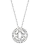 Effy 14k White Gold & Diamond Cutout Circle Pendant Necklace