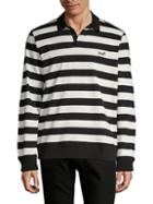 Ovadia & Sons Striped Long-sleeve Cotton Polo