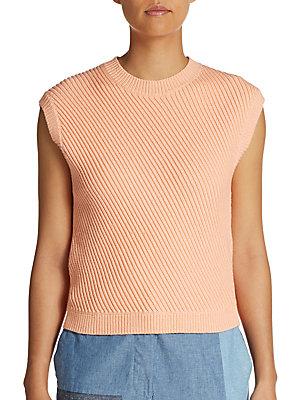3.1 Phillip Lim Asymmetrical Ribbed Cropped Sweater
