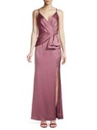 Adrianna Papell Draped Column Gown