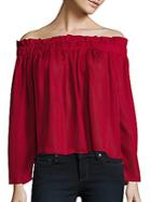 Lucca Couture Solid Off-the-shoulder Top