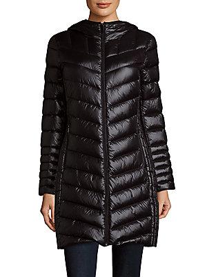 Saks Fifth Avenue Missy Packable Quilted Long Jacket