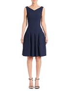 Talbot Runhof Glencheck Cloque Fit-and-flare Dress