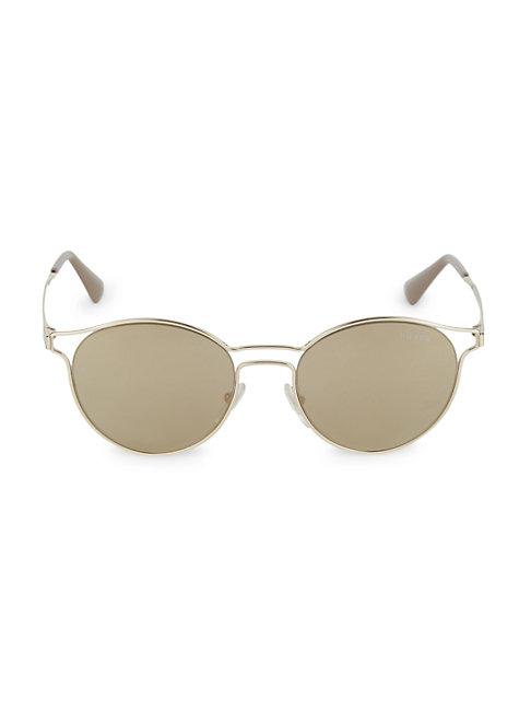 Prada 53mm Round Mirrored Sunglasses