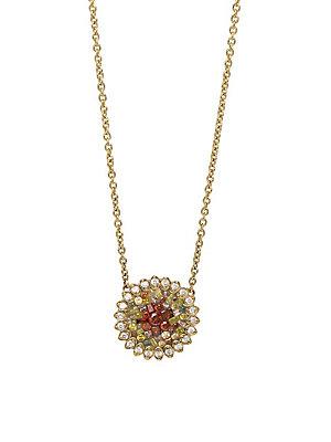 Plev Diamond And 18k Yellow Gold Autumn Galaxy Pendant Necklace
