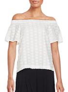 1.state Dotted Off-the-shoulder Top