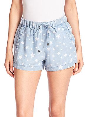 Splendid Chambray Star-print Shorts