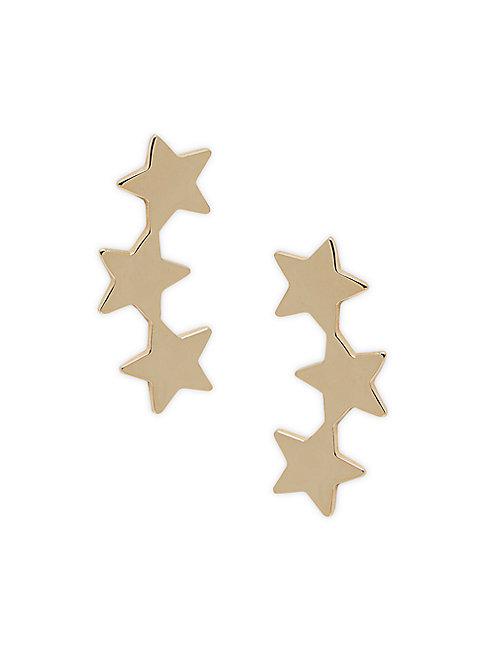 Saks Fifth Avenue 14k Yellow Gold Curved Stars Drop Earrings