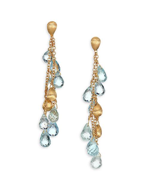 Marco Bicego Acapulco Blue Topaz & 18k Yellow Gold Beaded Drop Earrings