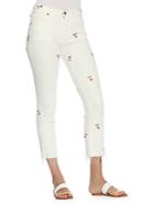 Driftwood Candace Floral-embroidered Cropped Skinny Jeans