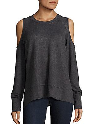 C & C California Heathered Cold Shoulder Top